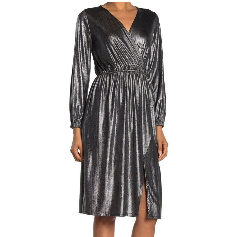 Free press metallic silver dress